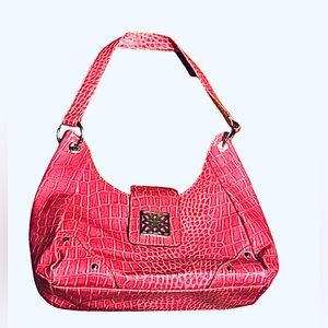 Vintage Snake skin pink hand bag. Faux leather hand bag.
